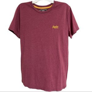 Superdry- Vintage Black label Maroon Tee Shirt Large